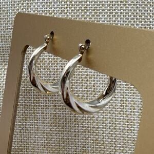 MA Israel 14K Yellow Gold Twist Hoop Earrings Michael Anthony 1.2 Grams